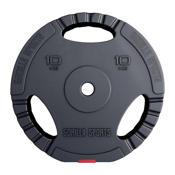 1 x Disque en plastique de 10 KG avec poignées, Ø 31mm d'alésage