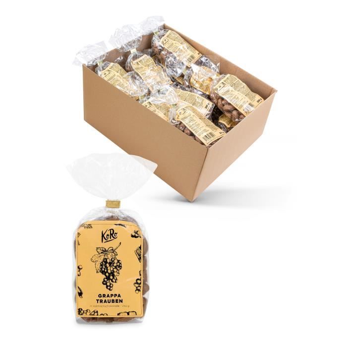 - KoRo Raisins à la grappa enrobés de chocolat au lait - 25 x 250 g - KoRo