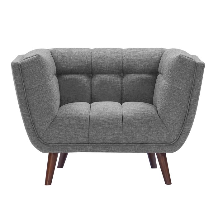Fauteuil Carmen capitonné gris