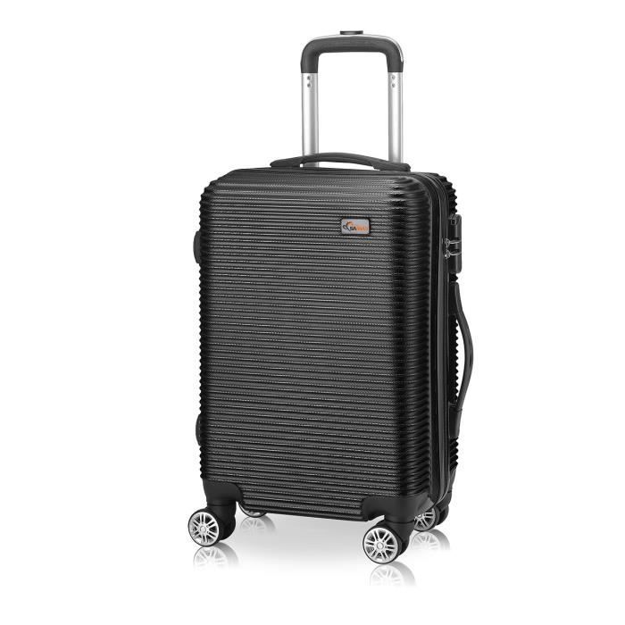 Valise vendu seul - -City- Rigideen Roulettes Pivotantesen différentes couleurs et tailles - SAMAX - M Noir