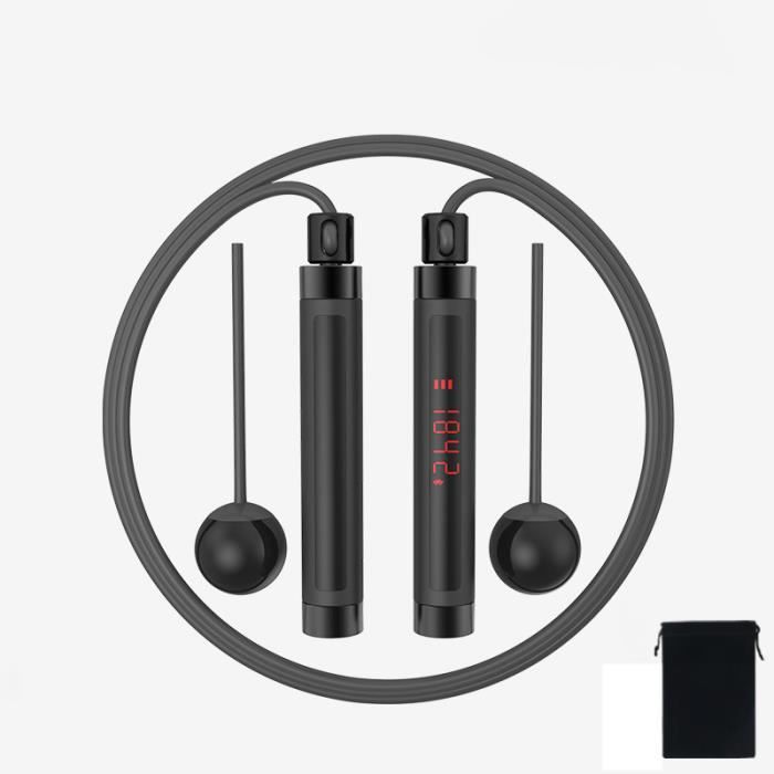 Corde à Sauter Intelligente Bluetooth Corde à Sauter de Vitesse Corde de Comptage NuméRique RéGlable avec Balle pour EntraîNement D