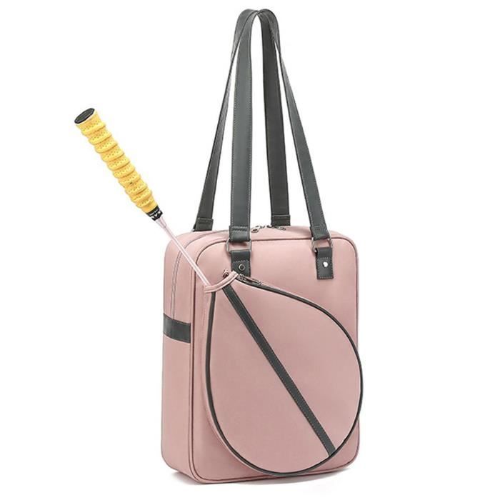 Sac raquette de badminton de tennis Grande capacité étanche sac de fitness portable pour sports extérieur, Rose