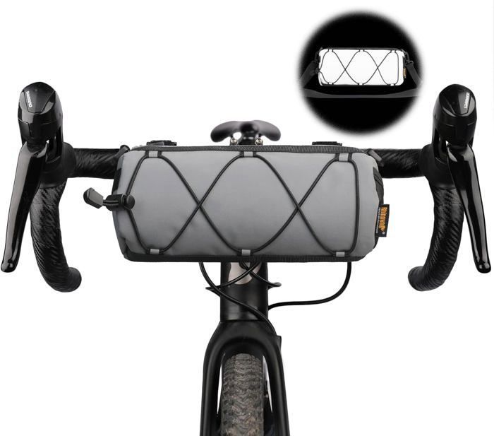 BULLSPANN Sac De Guidon Vélo 5L - Sac Avant Polyester Pour VTT, Route Et Moto - Bleu Marine/Noir