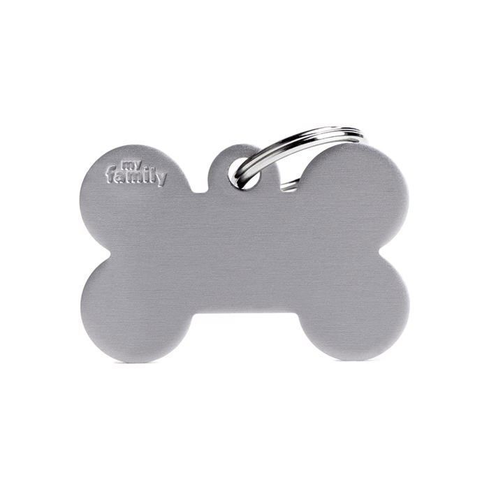 Médaille pour chien - My Family Grand Os - Aluminium coloré - Fabriquée en Italie - Personnalisable