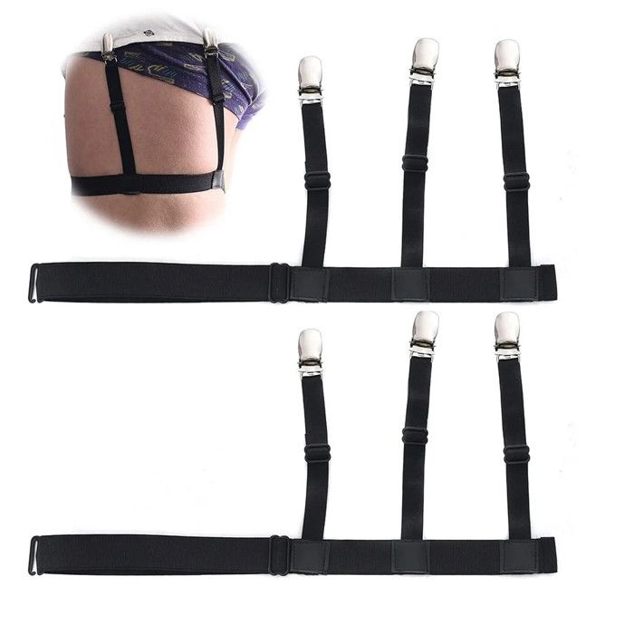 Bretelles réglables en nylon élastique pour hommes,portechemises,portejarretelles,ceinture à