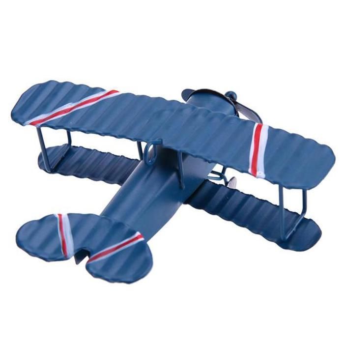 Décor Avion Biplan Vintage En Métal - Modèle Rétro Rouge - Décoration Voiture Ou Intérieur - Idée Cadeau Originale
