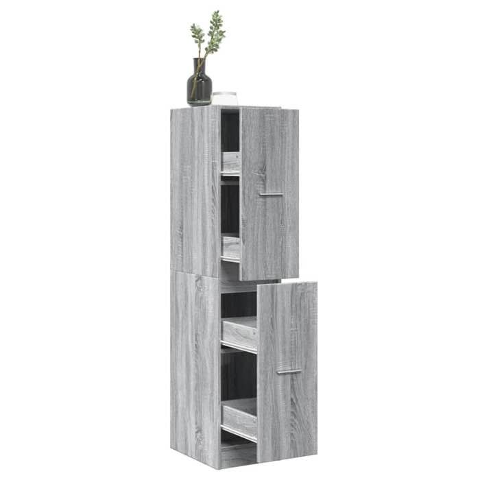 vidaXL Armoire apothicaire sonoma gris 30x41x1445cm bois dingénierie coffre dapothicaire meuble dapothicaire coffre à 855174