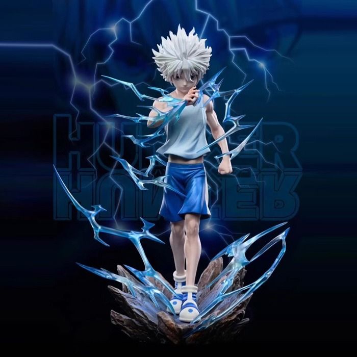 Gooyeh Killua Zoldyck Figurine Anime Action Figurines PVC Statue Modèle Ornement Bureau Décorations Anniversaire Cadeau De Noël 18 Cm