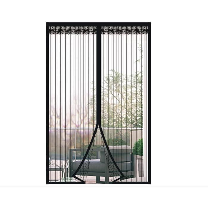 Moustiquaire Porte Fenetre Rideau 106 X 115 Cm Anti Moustique Bogues Mailles Fermeture Automatique Auto-Adhésif Rideau Pour Fenetre Coulissante, Blanc