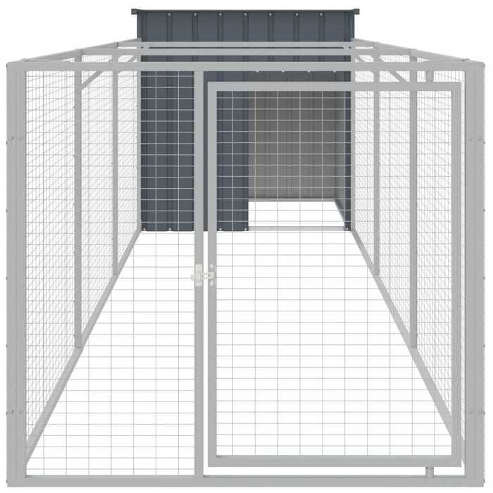 Bon plan Chenil pour chien - JILI HOT - Niche pour chien avec cour - anthracite 110x405x110cm Thome8661770