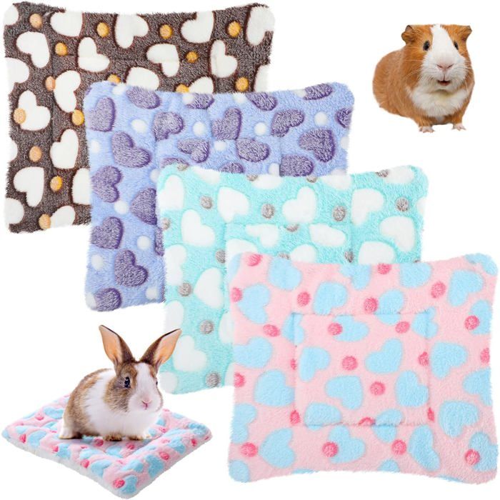 Comparer les prix de Pièces 10 x 11 pouces Lit pour lapin tapis en peluche pour cochon dInde tapis en peluche4pcs