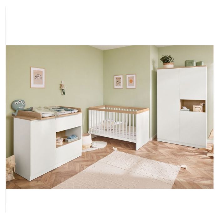 Chambre denfant Linje large 3 pièces - PINOLINO - Marron - Bois