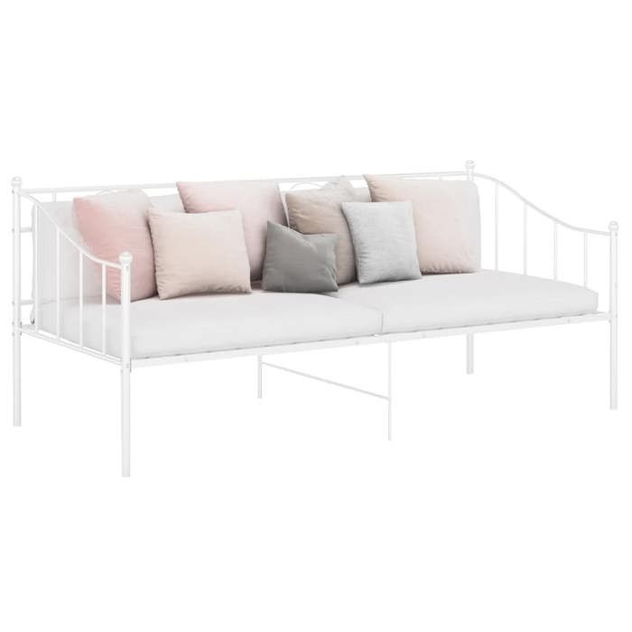 3732NEW FR® Lit Banquette - Cadre de canapé-lit Co Cadre de canapé-lit sans matelas blanc métal 90x200cm ABHT 6454898