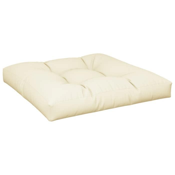 Coussin de palette - vidaXL - 70x70x12 cm - Crème - Imperméable - 100% polyester - Rembourrage fibre creuse