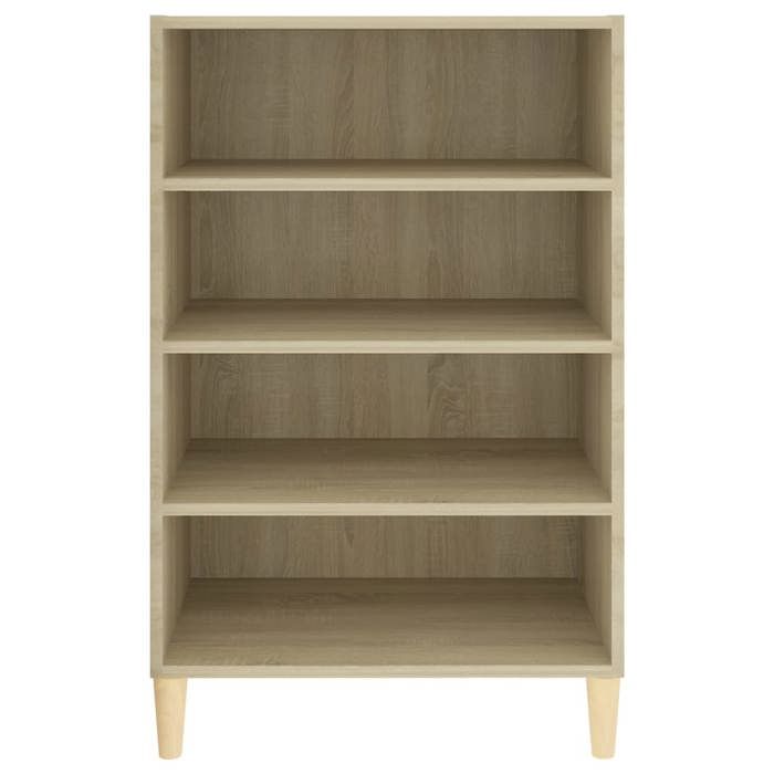 Buffet en bois dingénierie - WIENS - Chêne sonoma - 57x35x90 cm - Bois deucalyptus massif - Grand espace de rangement