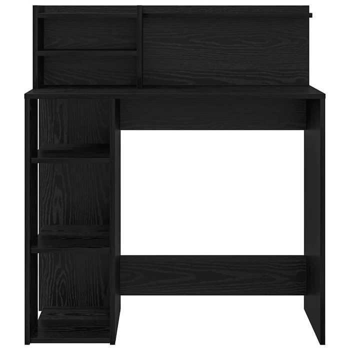 Bureau BURKE Noir Table à écrire - 1 PERSONNE - Chêne noir 90x48x1015 cm - Bois dingénierie BB1041