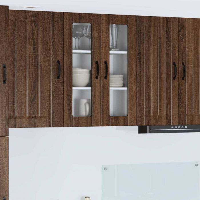 Armoire murale de cuisine - VIDAXL - 60 x 31 x 80 cm - Chêne brun - Bois dingénierie - 2 étagères fixation murale