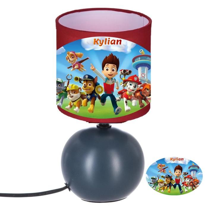 l idee all lampe de chevet bleu rouge Personnalisable Pat Patrouille