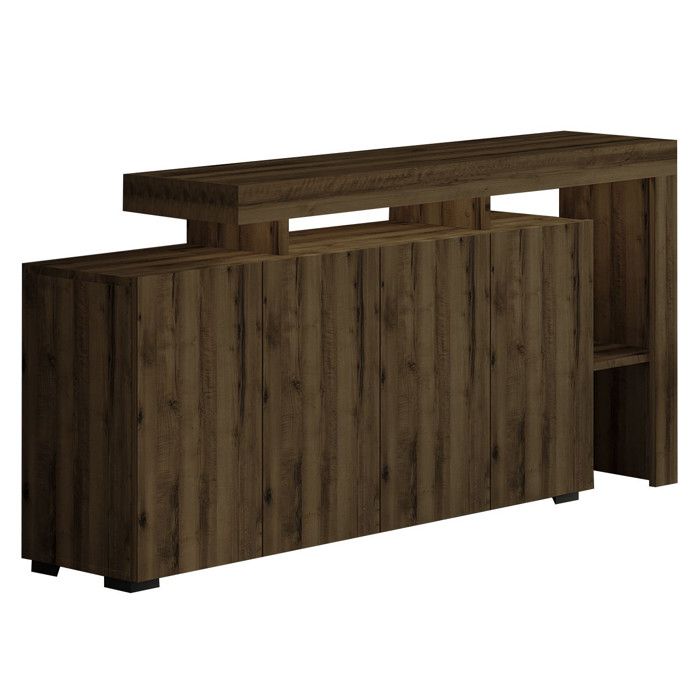 Buffet en bois Beliz - 170 x 35 x 80 cm - Noyer Antique Buffet en bois Beliz - 170 x 35 x 80 cm - Noyer Antique
