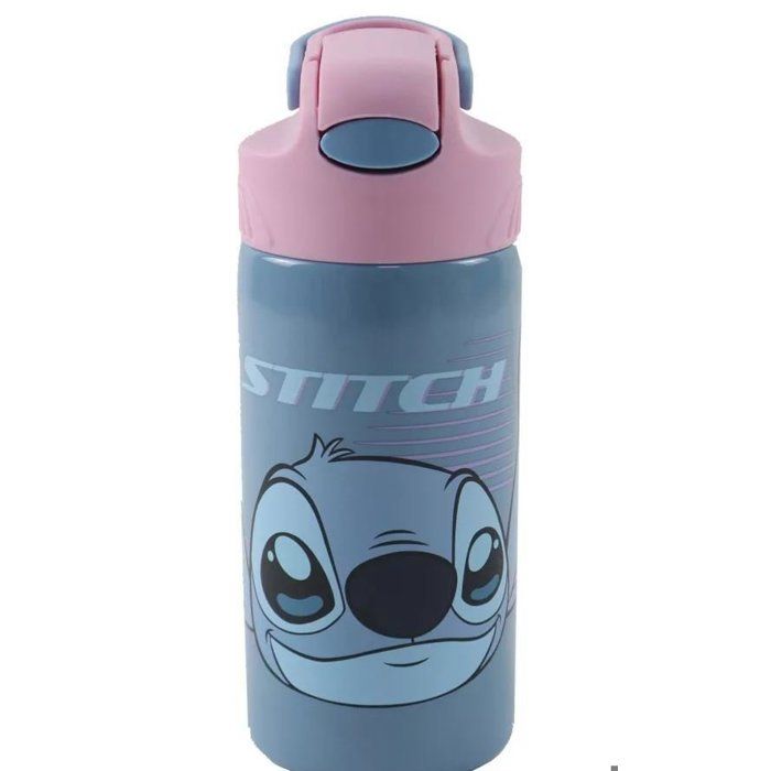 Gourde en aluminium Disney Lilo et Stitch Alien 626 avec paille et crochet 500 ml. Numéro darticle : GIM55205245