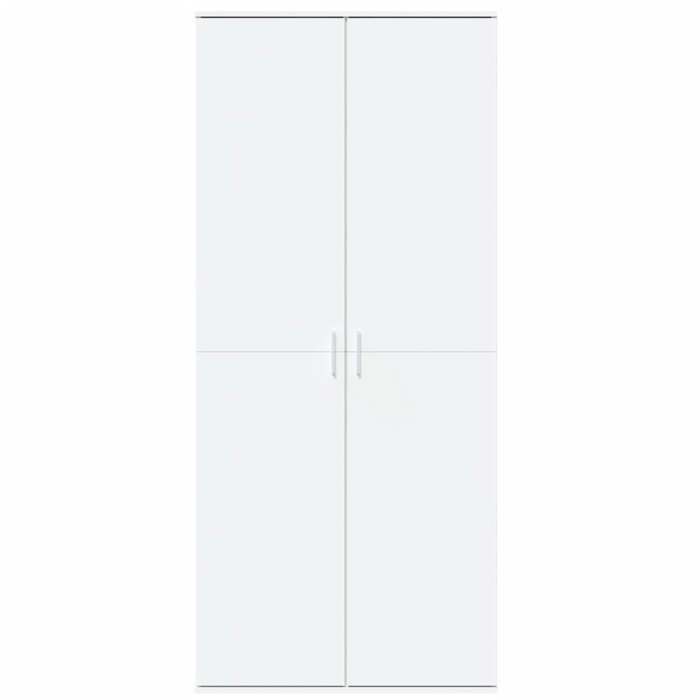 (7110)Meuble rangement - Buffet haut - contemporain - blanc 80x35x180 cm bois dingénierie poid:59.96 kg