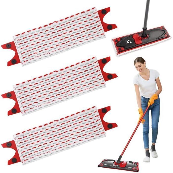 3 Pièces Recharge Vileda UltraMax XL - Balai Serpillière Microfibre Absorbante 2en1 Idéal pour Sols et Taches