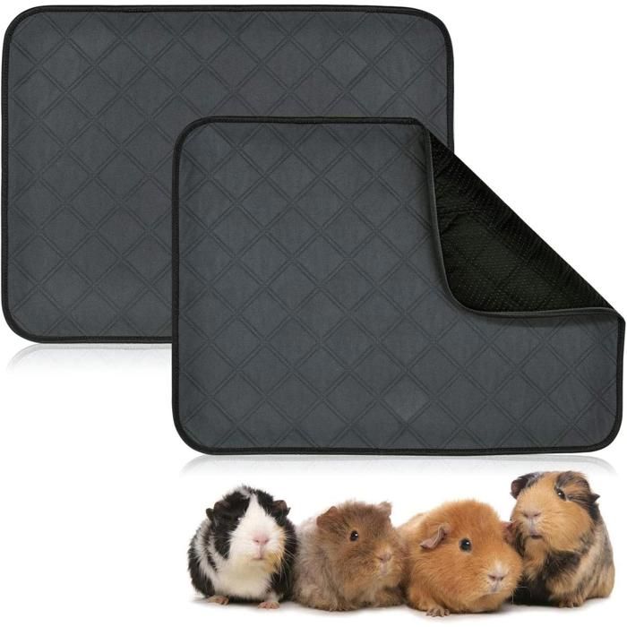 Pads pour cochons d’Inde tapis de cage lavables 2 pièces imperméables antidérapants ultra absorbants pour petits animaux