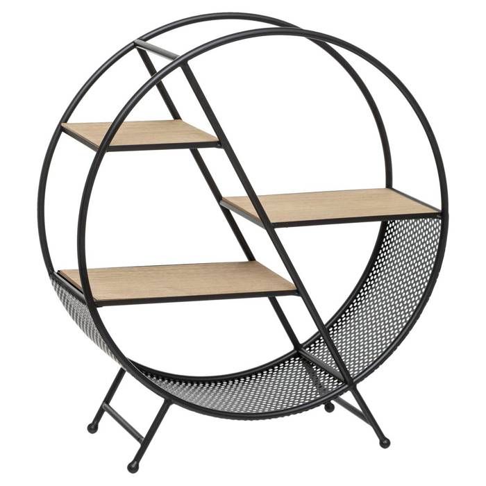 Étagère Timeo ronde noir D50cm - Atmosphera Créateur dintérieur