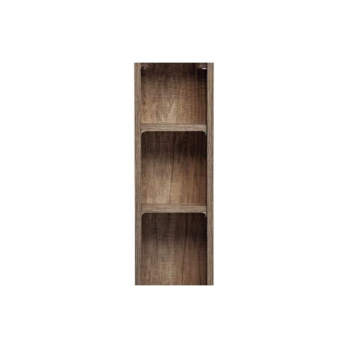 armoire de salle de bain - meuble en bois avec 2 étagères rosario oak - marron - h 60 x l 20 x p 15 cm