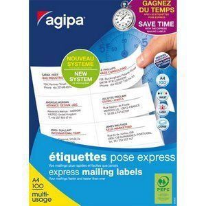 Agipa - Boîte 2100 étiquettes blanches Pose Exp…
