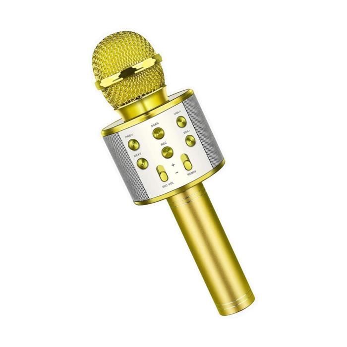 Doré - Microphone karaoké sans fil Bluetooth, avec haut-parleur portable  pour la maison, KTV, avec voyants LE - Cdiscount Jeux - Jouets