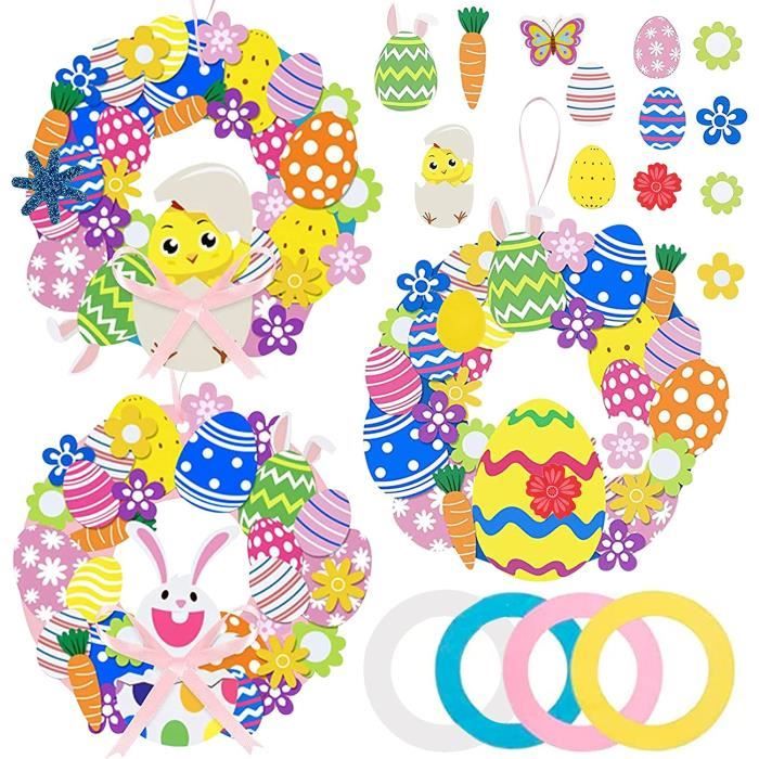 Couronne De Pâques Lapin Fesses Et Oreilles – Décoration De Porte Printanière – 40 X 55 Cm Environ