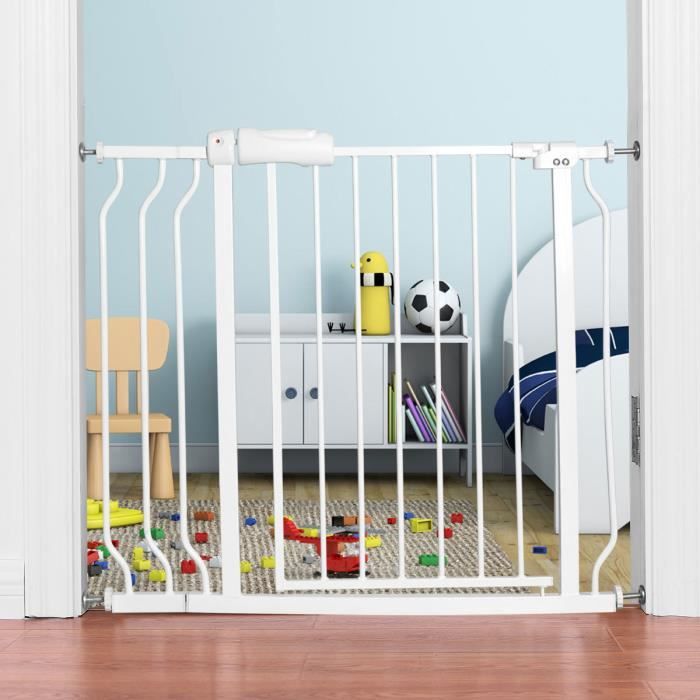 COSTWAY Barrière de Sécurité sans Perçage pour Bébés ou Animaux Longueur  Réglable 74-98CM en Métal et ABS Montage sous Pression - Cdiscount  Puériculture & Eveil bébé