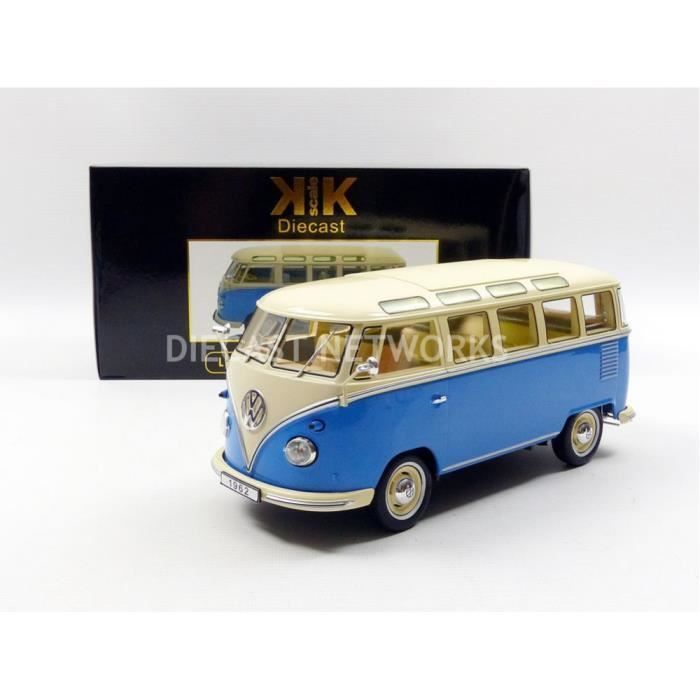 Voiture Miniature de Collection - KK SCALE MODELS 1/18 - VOLKSWAGEN Combi  T1 Samba Bus - 1962 - Blue / White - 180152BL - Cdiscount Jeux - Jouets