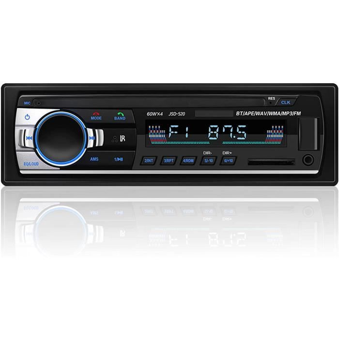 Autoradio Bluetooth, Main Libre Stéréo Auto Radio Supporte AUX - SD - USB -  MP3 - MAV, FM Radio Voiture Récepteur avec Télécomm A59