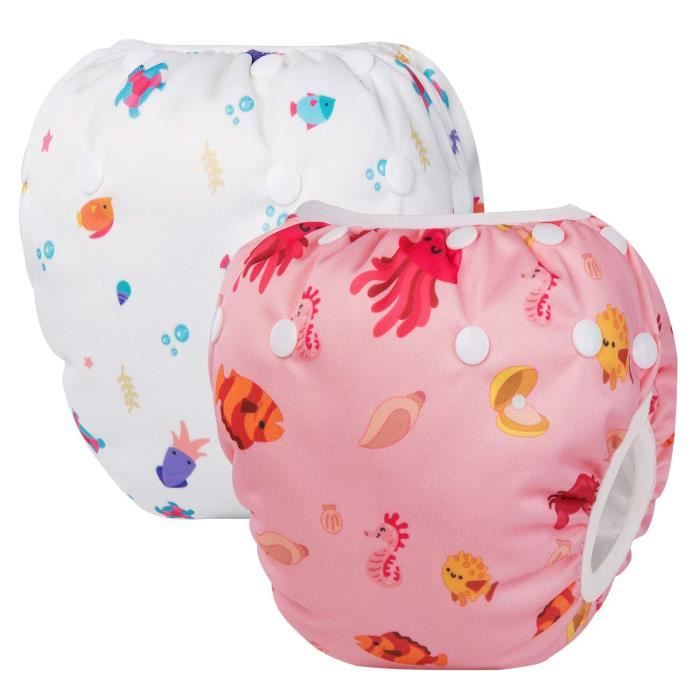Hbselect 2 Pcs Bebe Maillot De Bain Lavable Couche De Bain Ajustable Couches Reutilisables De Bebe De Couches De Pantalon De Bain Achat Vente Couche Lavable 1430983576442 Cdiscount