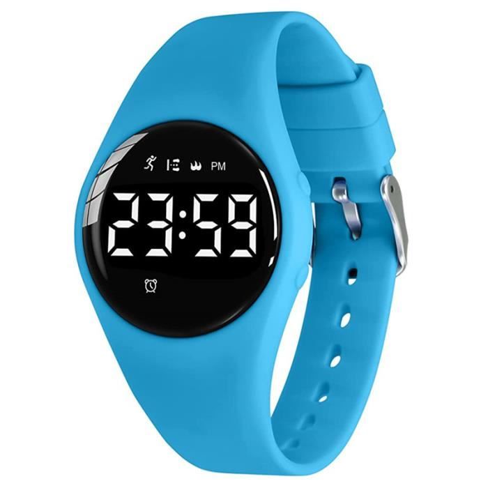 Watch Montre Digitale Enfant avec Chronomètre, Eclairage, Alarme,  Date,Podomètres Marche Non Connecté-Montres Sport pour Fille Garcon avec  Bracelet en