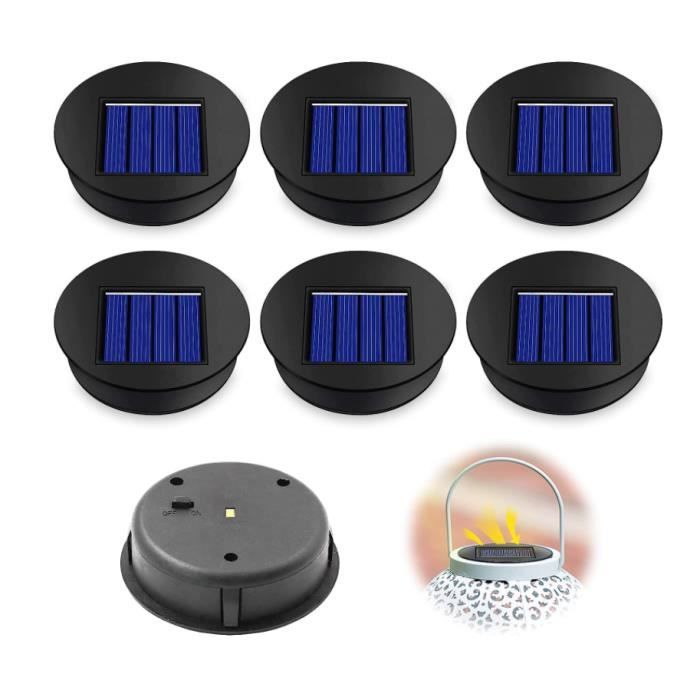Lampe Solaire - 6 Pièces - Ampoule LED - Panneau Solaire - 8 cm