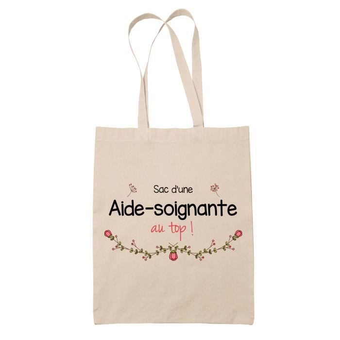 Tote Bag Une Aide-Soignante Formidable – Sac Cabas Coton Réutilisable Noir | Cadeau Idéal Pour Aide-Soignante, Collègue, Retraite Ou Anniversaire