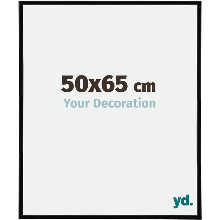 Cadre Photo Sur Mesure 25x50cm En Bois MDF Pin Noir - Avec Verre Acrylique Antireflet | Pour Poster, Affiche, Puzzle