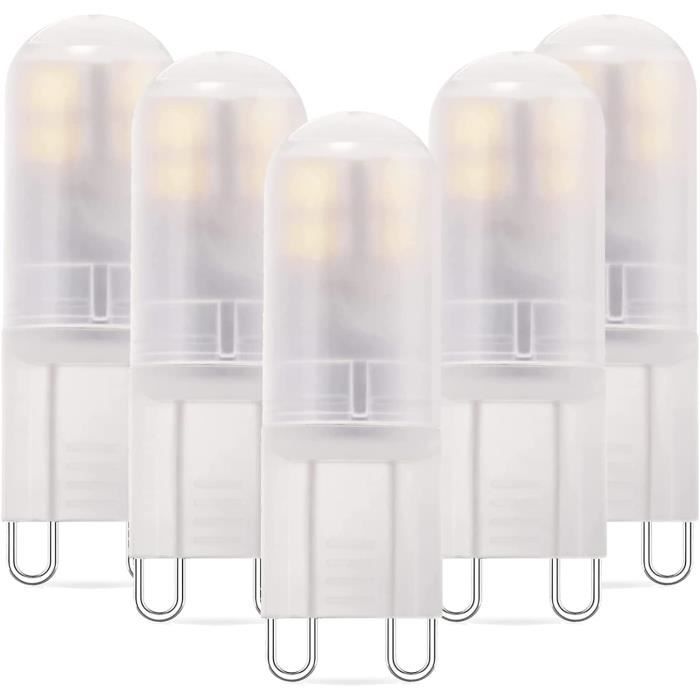 Lot De 6 Ampoules LED G9 2,5W - équivalent 20W Halogène, Blanc Chaud 3000K, Non Dimmable - Neuf Sous Blister