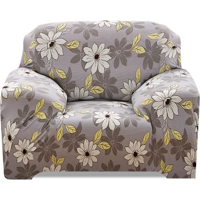 Housse De Canapé élastique Motif Floral En Relief - Protection Universelle - Neuf