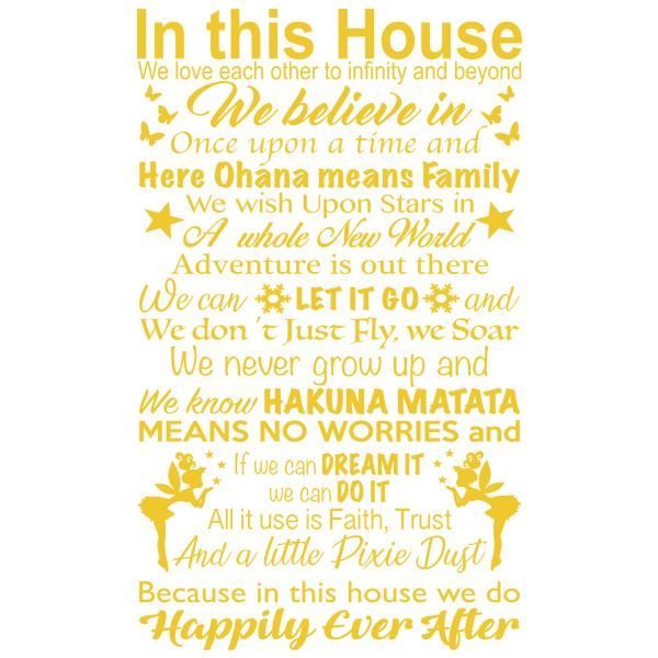 Sticker Citation Fee In This House Dans Notre Maison 60x36 Cm Jaune Tex052 Achat Vente Stickers Cdiscount