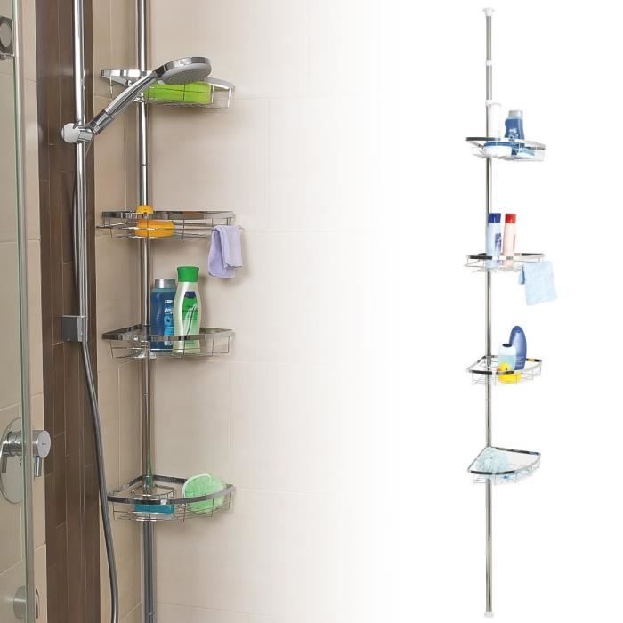 Etagere D Angle Telescopique En Inox De Qualite Superieure Mat Telescopique Pouvant Atteindre Jusqu A Max Env 290 Cm Achat Vente Porte Accessoire Etagere D Angle Telescopiqu Cdiscount