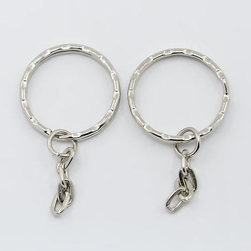 100 Anneaux de Porte-Clé Plats - 25mm - Acier Inox - Ouverture Facile - Indéformables - Pour
