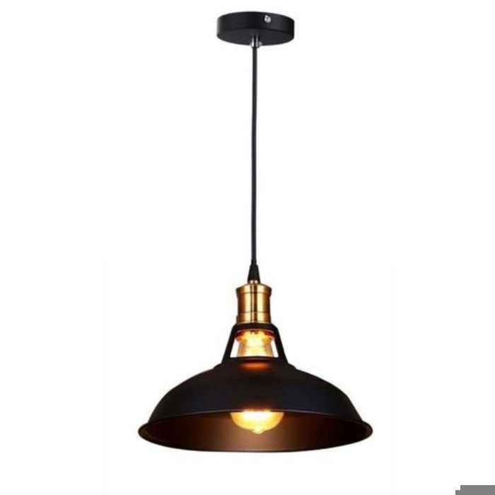 UNI - Suspension industrielle en métal - Ø 27 x H 175 cm - Noir