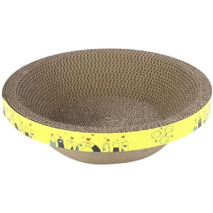 Griffoir En L Pour Chat 60 Cm – Carton Ondulé Avec Balle, Pour Gratter Et Jouer