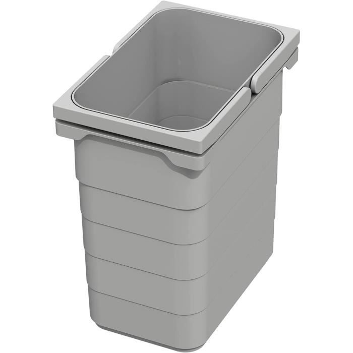 Aspira Modularer Mülleimer für Schublade, Abfallsammler „Müllomatic MODUL 2 Mini | Kunststoffbehälter mit montierbarer Basis | Volumen: 2x 6L | Mülltrennsystem | Höhe 238mm (MODUL 2 Mini