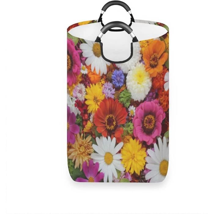 Panier à Linge Imperméable Avec Poignées - Capacité Moyenne, Rose, Pour Chambre, Salle De Bain, Rangement
