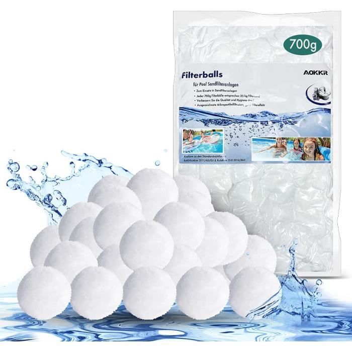 Vexillic Balle Filtrante Piscine 1300g - Remplace 46kg Sable Filtrant - Filtre Piscine Réutilisable